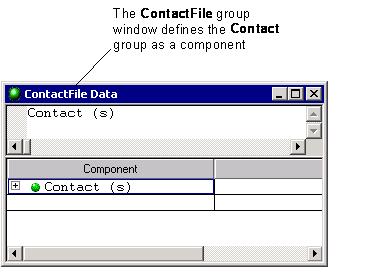 Mapping Basics Scenario The components of the Contact group type are defined in the Contact group window.