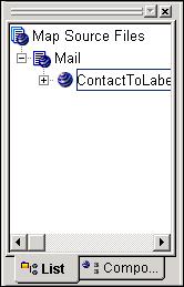 Mapping Basics Viewing Components in the ContactToLabel Map Viewing Components in the ContactToLabel Map The ContactToLabel map name and map icon ( GRAPHIC ) appear in the Navigator of the Mail.