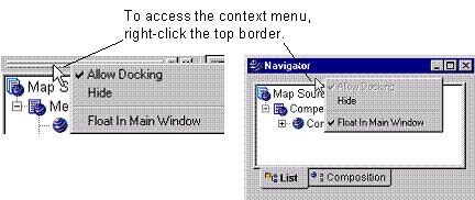 Mapping Basics Map Rules Using the Navigator The Navigator window and icons graphically represent all of your opened map source files and the maps that they contain.