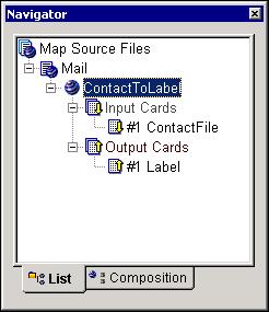 Mapping Basics Building the ContactToLabel Map To build the ContactToLabel map 1 In the Navigator, select the ContactToLabel map. 2 From the Map menu, choose Build.