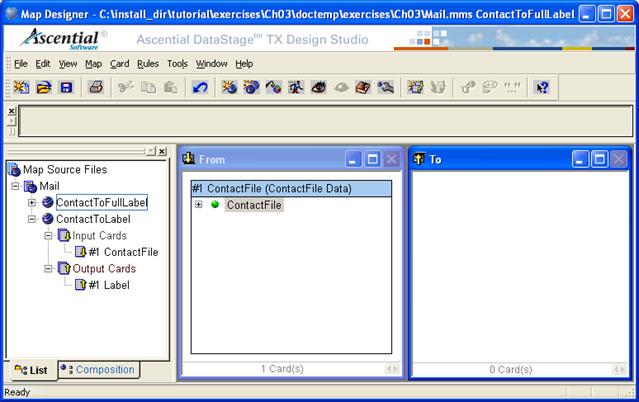 Modifying the ContactToFullLabel Map Modifying the Mail.mss Map Source File Creating the Label Output Card You must create an output card for the ContactToFullLabel map.