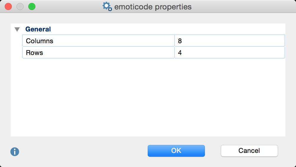 124 Emoticode: Coding with Emoticons and Symbols emoticode properties window Coding with Emoticons Coding segments with emoticons is just like color coding or coding with the toolbar.