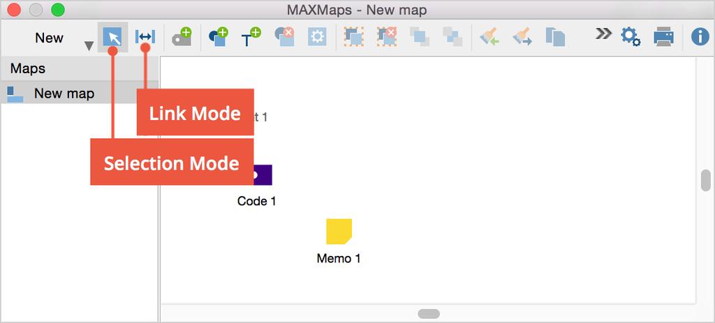 MAXMaps 271 How to select various modes from the drop-down menu 18.4 Objects in MAXMaps A map consists of three different types of items: Standard objects. Free objects. Connecting objects.