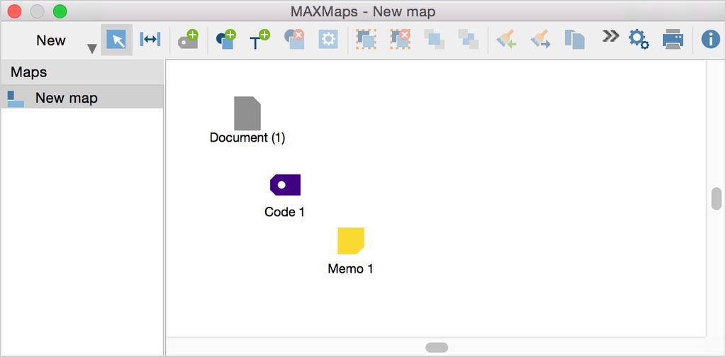 272 Objects in MAXMaps For example, as with a MAXQDA document, the document name will be taken from the Document System. Connecting objects can likewise be provided with a label.