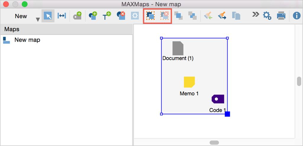 MAXMaps 279 The buttons Group objects and Ungroup objects Picture Exchange - Importing Pictures When importing MAXQDA objects, initially the standard icon assigned in MAXQDA is transferred.