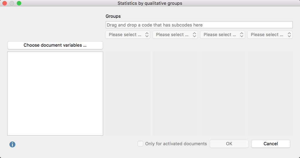 Mixed Methods Functions 345 Creating a Joint Display Statistics by qualitative groups 1.
