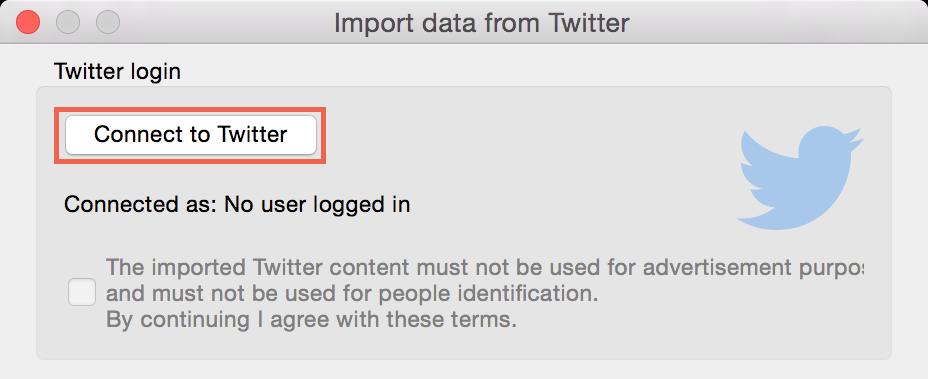 Twitter, you must first link your Twitter account to MAXQDA.