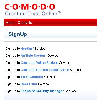 3. This will open the CESM order form (this form can also be accessed directly at: https://accounts.comodo.com/esm/management/signup). License Configuration.
