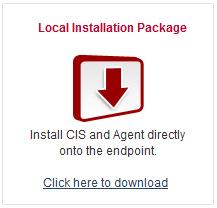 Select 'Click Here to download' and save the installer file to a local drive. Administrators should now copy this file to the required endpoint machines.