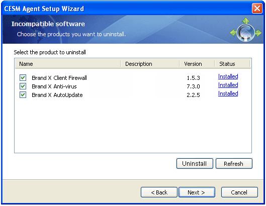 Click 'Next' to continue. Before commencing the installation of Comodo packages, the wizard will check for any incompatible products.