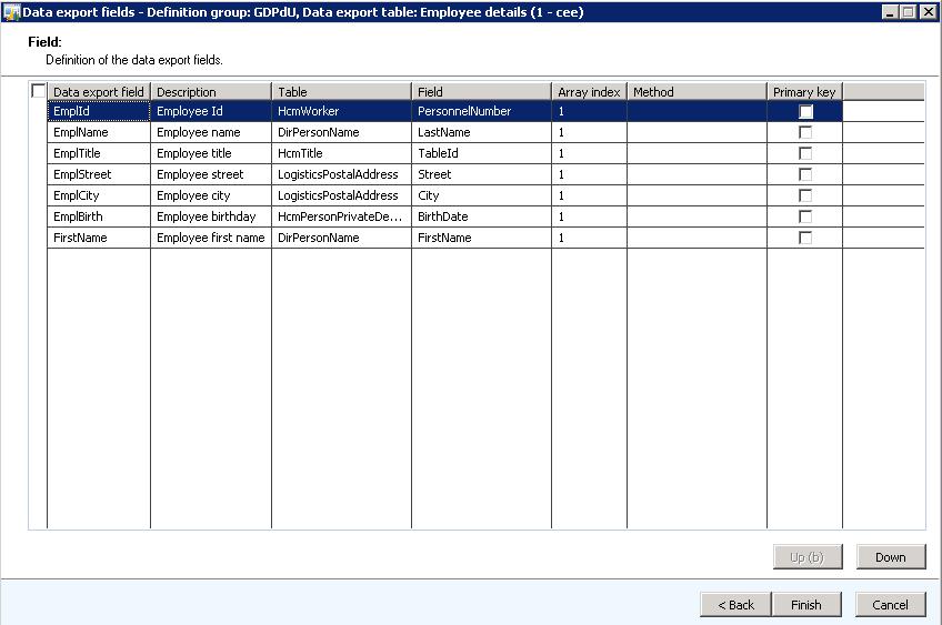 Note: If certain fields in HcmWorker and related tables are empty, the employee record is not exported.