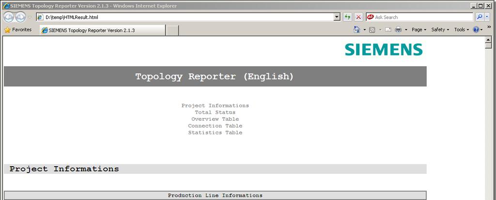 5 Operation of the Tool 5.3 Creating the HTML report file No.