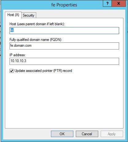 Step 6. Create a new DNS record for the pool integration with Skype.