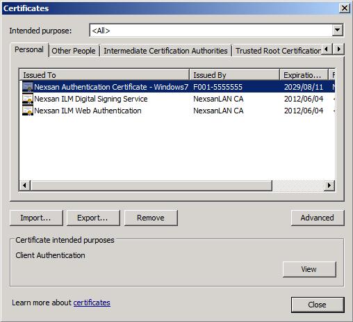 Export the user certificate to file.cer file The.cer file is used for mapping. 1. Still in IE, click Tools, Internet Options, Content tab, Certificates.