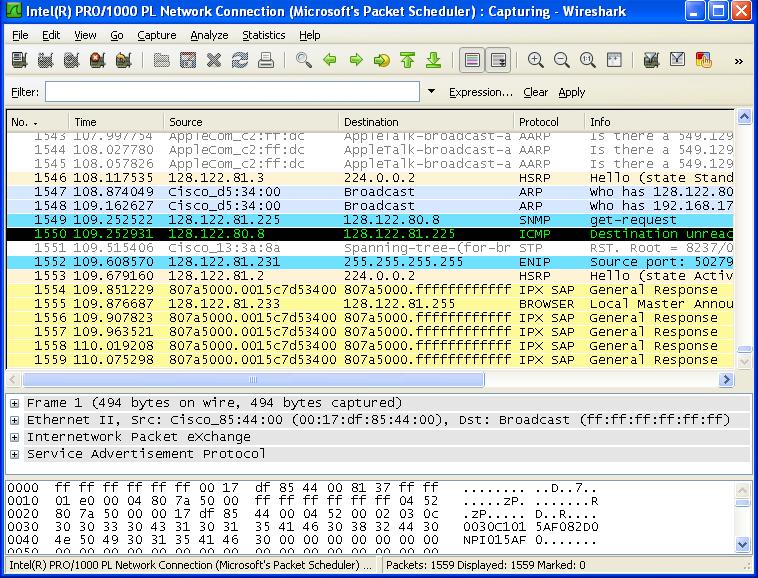 Figure 2a: Wireshark Capture Options Window Figure 2 below shows the original Ethereal graphical user