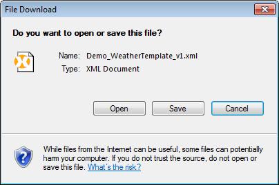Chapter 11 Copying and Exporting Documents Image: File Download dialog box This example shows the File Download dialog box used to export a document schema from the Document Builder.