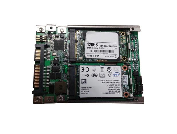 3. Slide the msata connector on your other SSD into the Drive #2 msata receprical connector on
