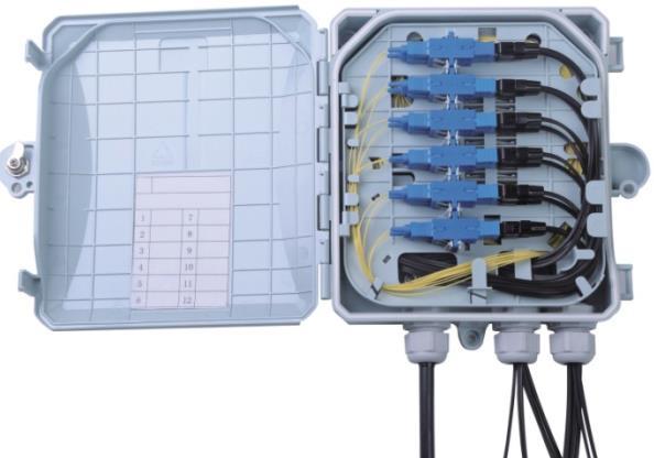 D type E type CDF-O12SCS-TP0D FTTH Terminal Box D type, indoor and outdoor using 12 SC Simplex Ports, 1