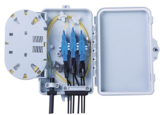 CDF-O4SCS- TP0C FTTH Terminal Box C type indoor and outdoor using 4 SC Simplex Ports, available for pigtail splicing