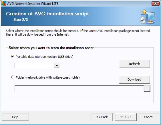 8.2.2. Creation of AVG Installation Script In this dialog you need to choose, where the installation script will be saved.