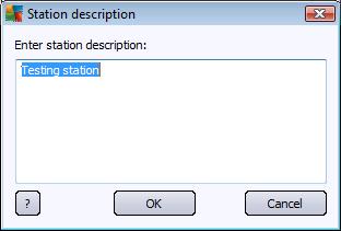Enter brief description of the selected station into this dialog's text box and press OK. o Ask station for its description will ask the selected station for its description.