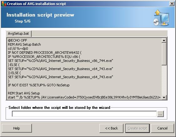 This step contains a preview of both setup and configuration files. The first tab contains information about the setup file and the second contains information about the presets.