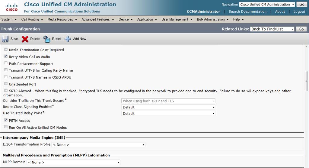 CISCO UCM SIP Trunk to CISCO UBE for
