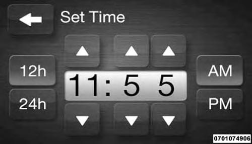 42 SETTINGS BUTTON Clock Setting NOTE: In the Clock Setting Menu you can also select Display Clock. Display Clock turns the clock display in the status bar on or off. 2.