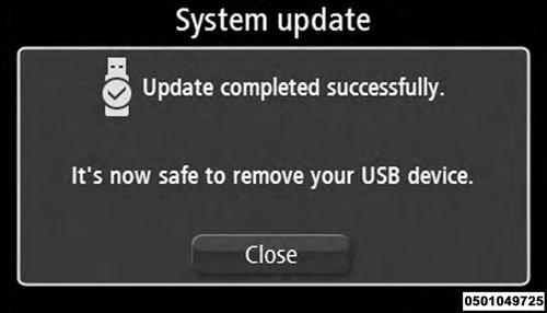 complete. The system cannot be used until the update is completed successfully.
