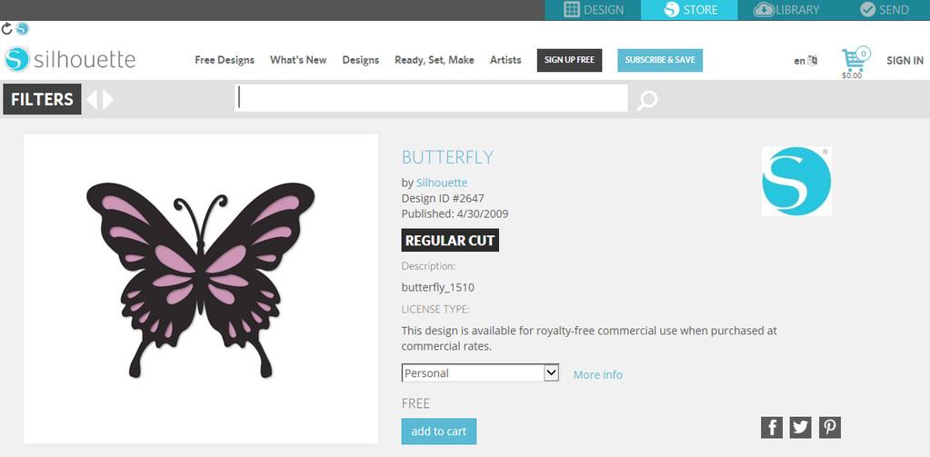 Browsing for New Designs The Silhouette Design Store works like any other web page and can be navigated by clicking on various links to browse new releases, popular designs, etc.