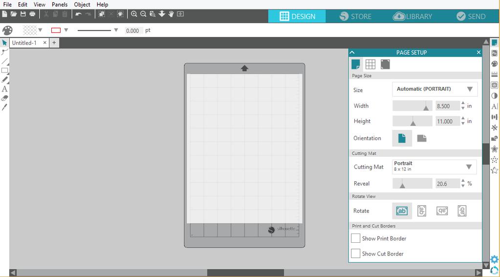 Design Tab 1 7 2 3 4 9 8 5 6 10 Work Area Overview 1. Document Tools 2. Quick-access Toolbar 3. Drawing Tools 4. Document Tabs 5. Holding Area (Gray) 6. Active Cut Area 7. Navigation Tabs 8.