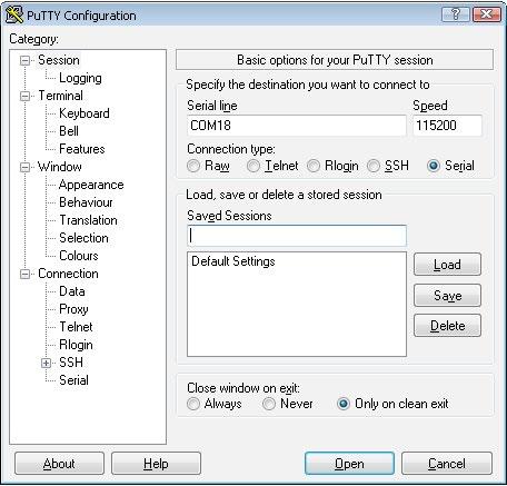 Any terminal application can be used to communicate with the OverDrive 1000, but on Windows PuTTY is recommended because it has good support for the complexities of the UNIX terminal.