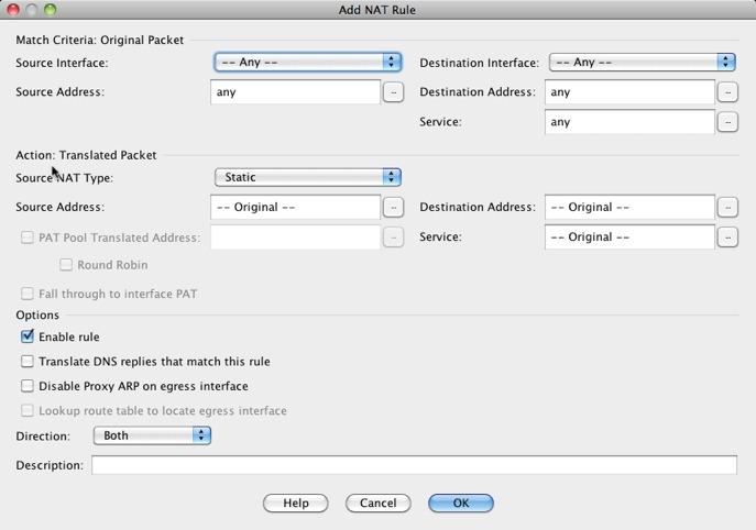 Configure Identity Twice NAT Step 2 (Required for bridge group member interfaces.) Set the source and destination interfaces.