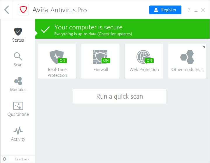 Avira Antivirus Pro Which versions of Windows does it work with? Windows 7 SP1 or later (8, 8.1, 10) What features does the program have?