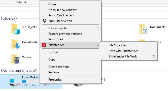 You can scan a file, folder or drive by right-clicking it in Windows Explorer and selecting Scan with