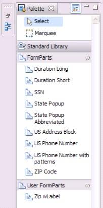 Form Parts Form Parts are reusable objects that are managed by the Designer Form Parts can be used as a stand-alone inline copy or as a managed template User can create and manage master objects that