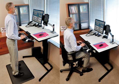 Ergotron has over 15 years experience in making sit-stand height adjustable computer systems, and our effortless, tool-free and non-motorized, patented