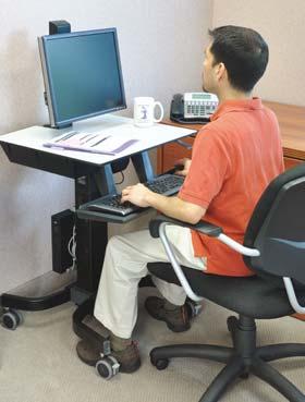 keyboard and monitor positions for personalized computing Mobile configuration brings flexibility into the workspace.