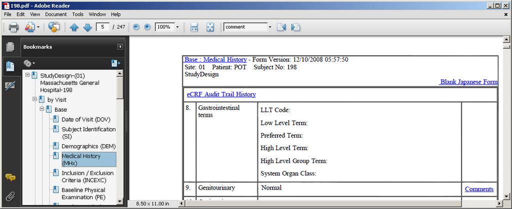 Viewing PDFs Viewing comments Comments appear on a form if an item has