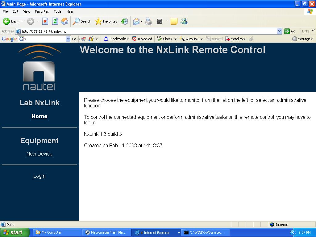 2.3 Completion of Setup Setup for the modems and NxLink is complete. Navigate to your browser and enter the IP address of the NxLink (e.g., 192.168.1.2).