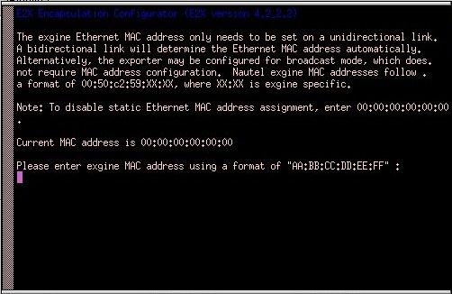 (4) Enter Exgine Ethernet MAC Address: See Figure 9.