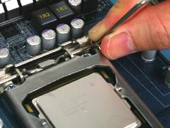To protect the CPU socket, always replace the protective socket cover when the CPU is not installed.