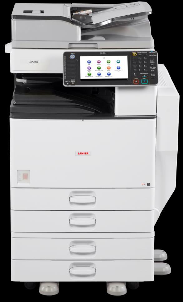 Category B/W 3 Lanier MP 4054 Black and White Multifunction Device Copy, Print, Scan & Fax 40 PPM Print/Copy Speed 61 IPM B&W, 31 IPM Color Scan Speed Standard Paper