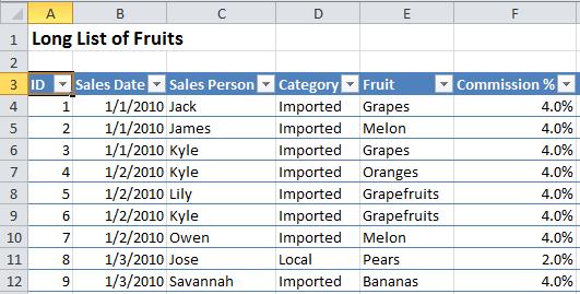 Tables allow you to keep column headings in view at all times. They are also a great way to maintain source data for Pivot Tables.