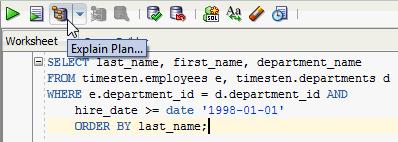 Before composing the statement in SQL Worksheet, make sure appropriate indexes have been created on the tables that are being referenced in the statement, and that table and column statistics have