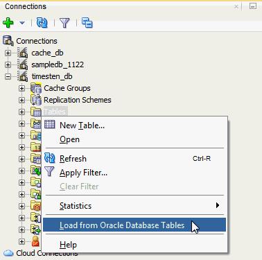 Loading data from Oracle database tables Figure 5 1 Loading data from Oracle database tables The Load from Oracle Database Tables dialog displays.