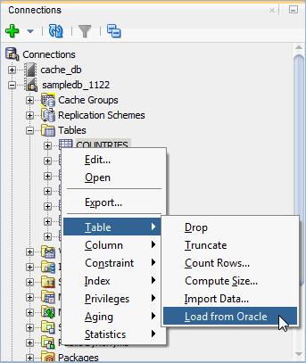 The Schema name, TimesTen Username, and TimesTen Table Name fields are auto-filled and you cannot edit these fields. Prepare to enter the SQL query and the Parallel Thread Count. 3.