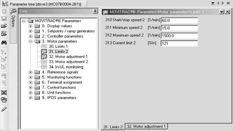 11 I 0 Operation of MOVITOOLS MotionStudio Executing functions with the units 11.5.2 Reading or changing unit parameters To read or change unit parameters, proceed as follows: 1.