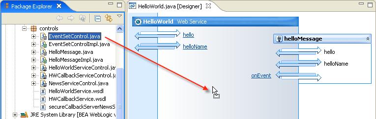 Using Design View to Create Web Services Method Buffer Decorators Method buffers are represented by the following icon: You can place message buffer on a method by right-clicking on the method and
