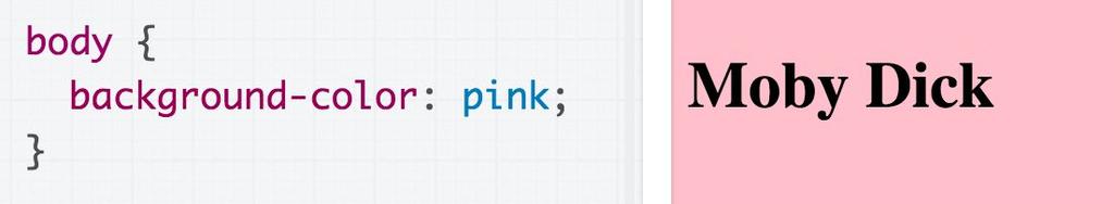 Some CSS properties Font face: font-family Font color: color Note that color always refers to font color, and there's no way to make it